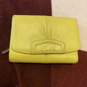 Lime green coach wallet